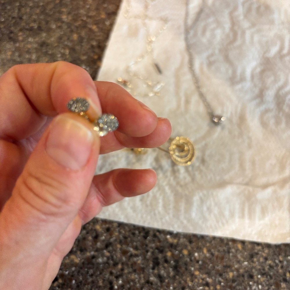 Cute tiny pave diamond earrings